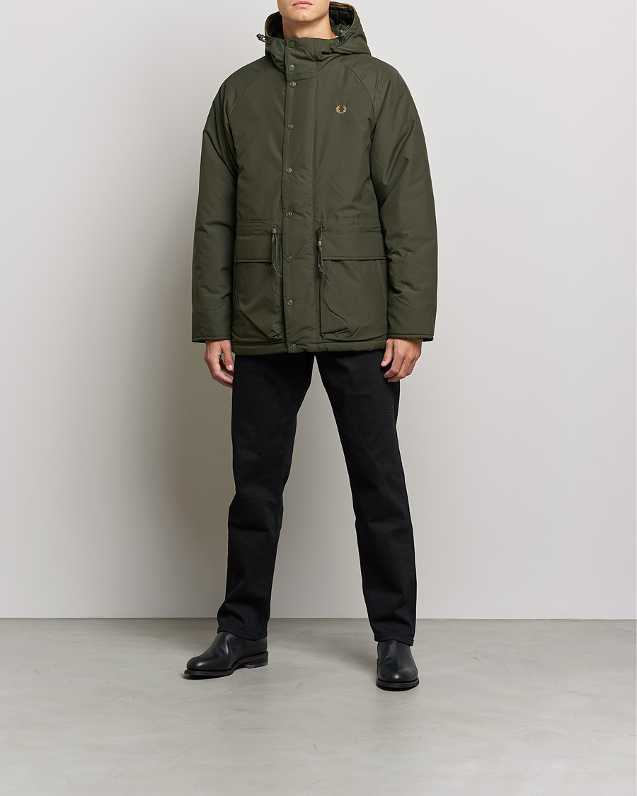 Herren | Jacken | Fred Perry | Padded Zip Through Parka Hunting Green