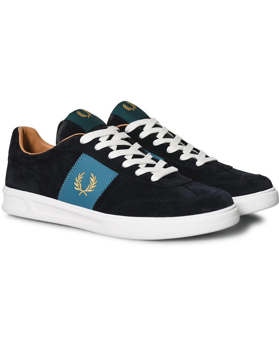 Herren | Fred Perry Suede Panel Sneakers Navy | Fred Perry | Suede Panel Sneakers Navy