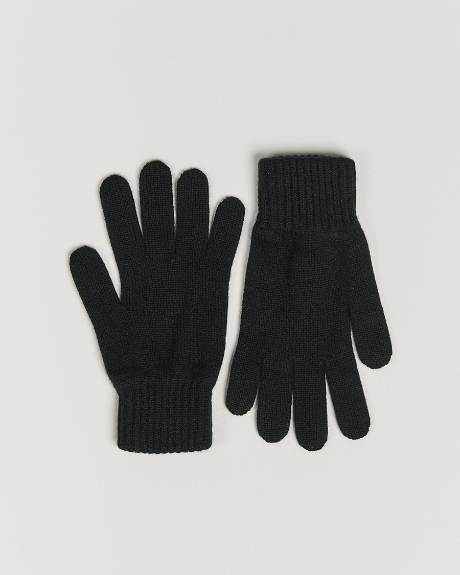 Herren | Johnstons of Elgin Knitted Cashmere Gloves Black | Johnstons of Elgin | Knitted Cashmere Gloves Black