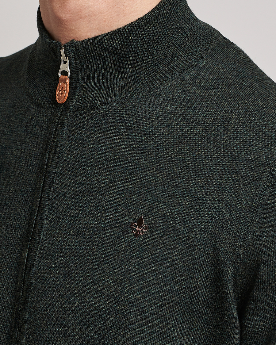 Herren | Pullover | Morris | Merino Full Zip Cardigan Olive
