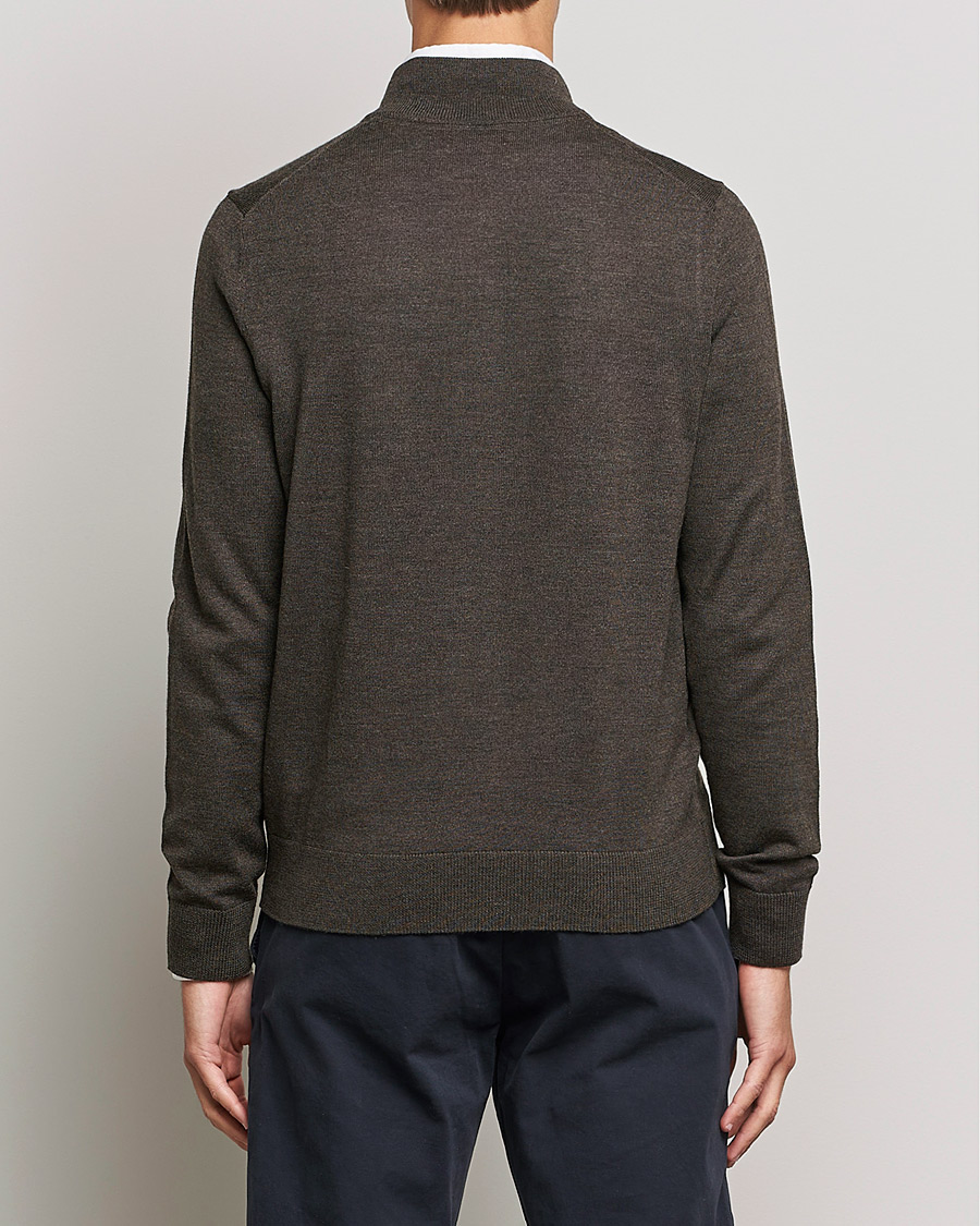 Herren | Pullover | Morris | Merino Full Zip Cardigan Dark Brown