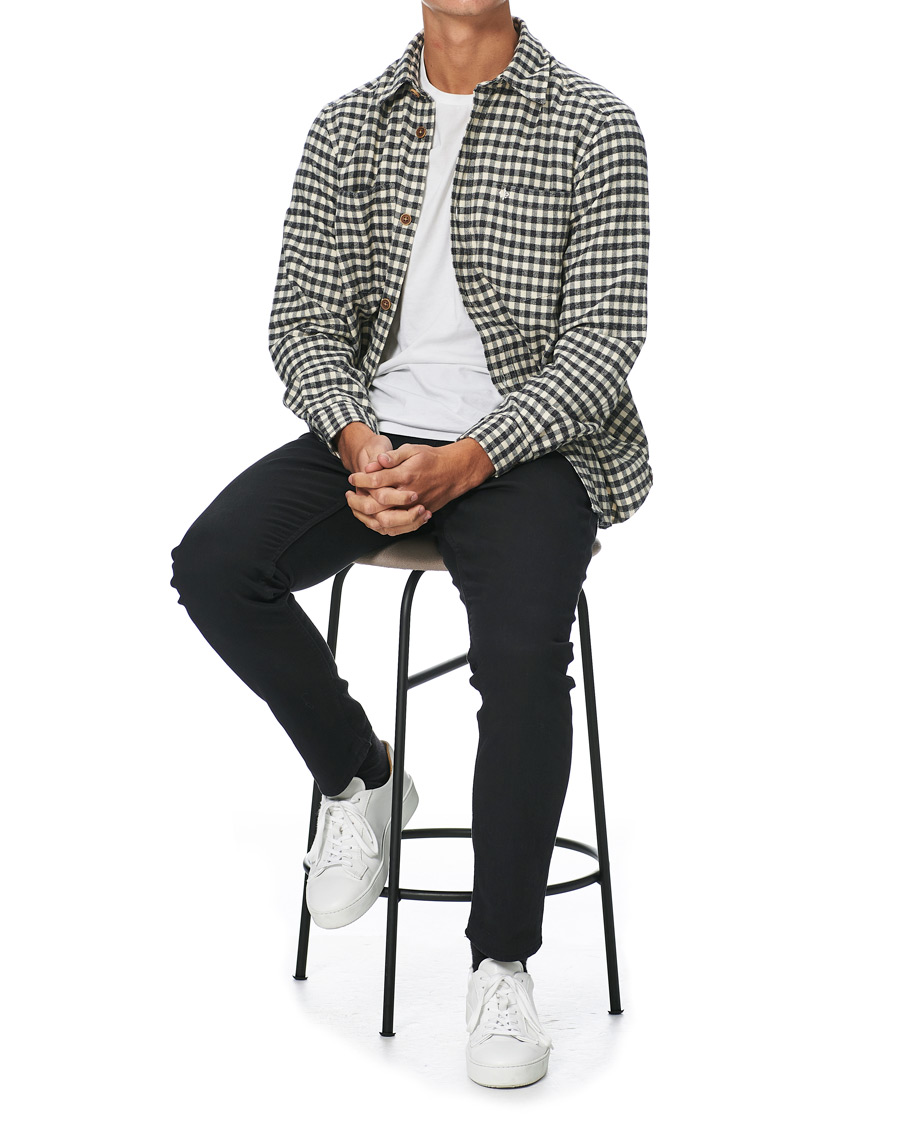 Herren | Hemden | Morris | Winfell Check Overshirt Black/White