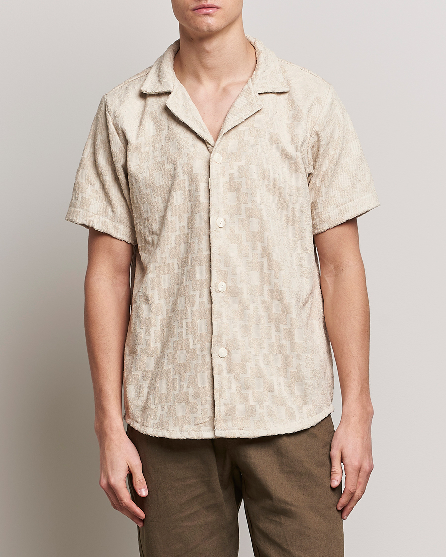 Herren | Hemden | OAS | Machu Terry Short Sleeve Shirt Beige