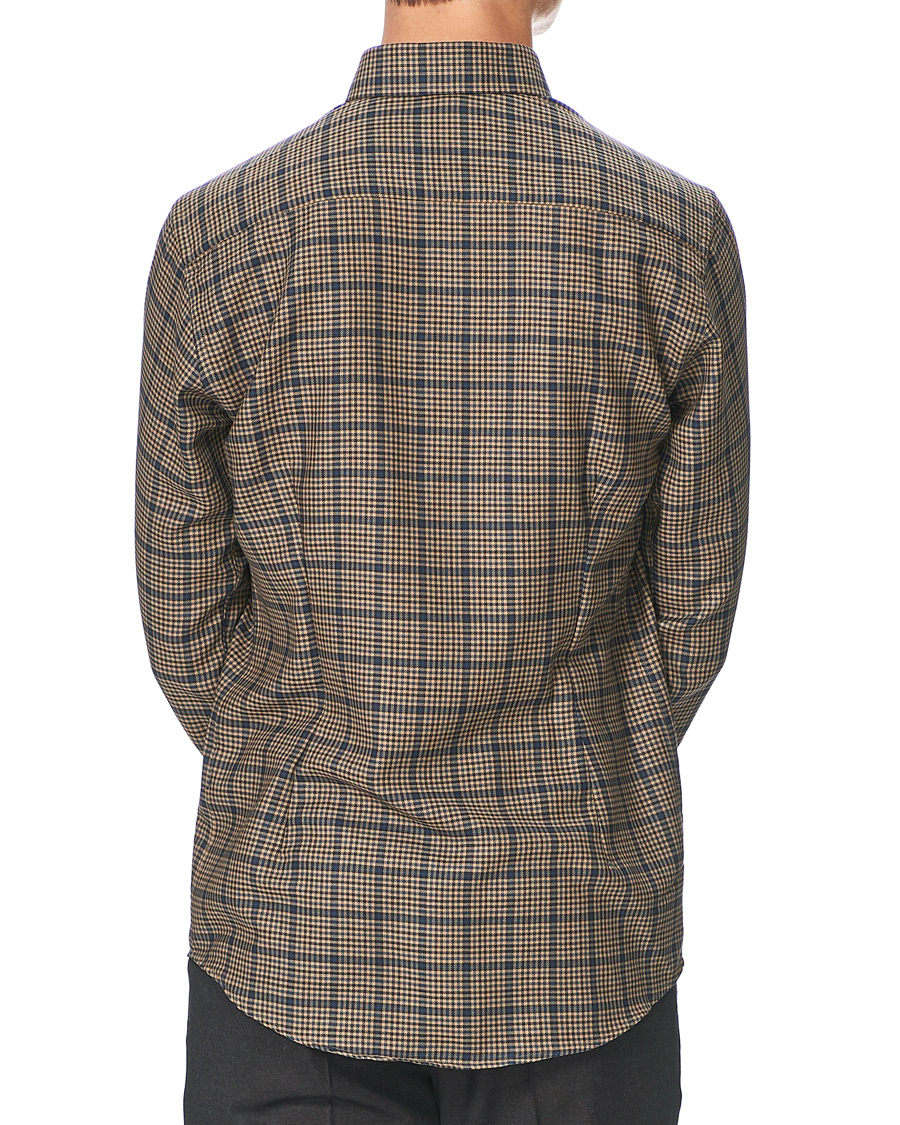 Herren | Hemden | Eton | Slim Fit Big Checked Brushed Merino Shirt Brown