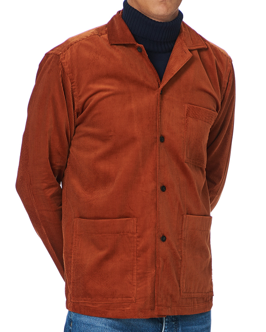Herren | Hemden | Eton | Cotton Corduroy Overshirt Orange