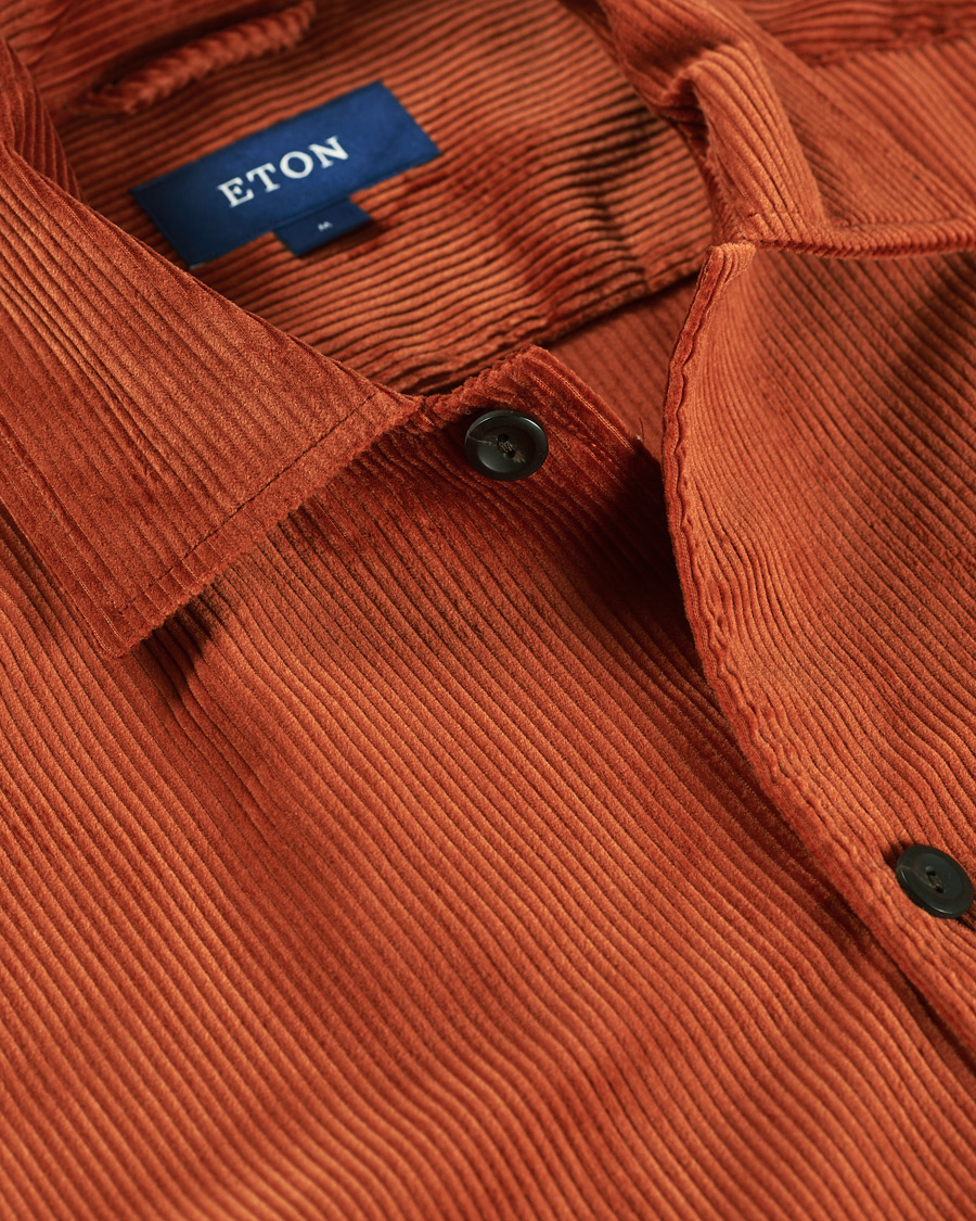 Herren | Hemden | Eton | Cotton Corduroy Overshirt Orange