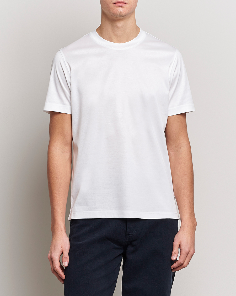 Herren | Kurzarm T-Shirt | Eton | Filo Di Scozia Cotton T-Shirt White