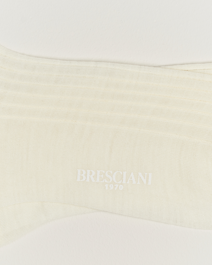 Herren | Unterwäsche | Bresciani | Wool/Nylon Ribbed Short Socks White
