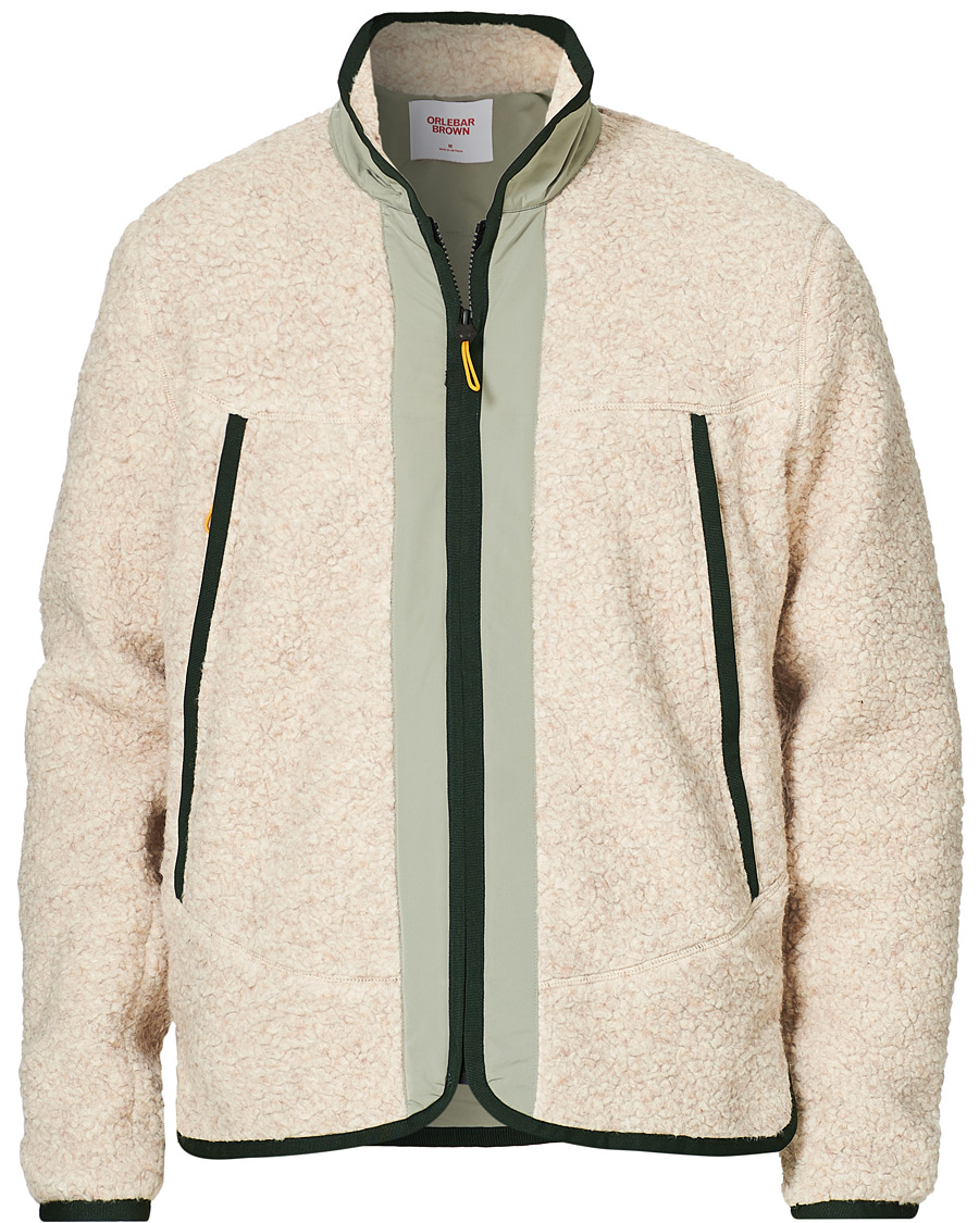 Herren | Pullover | Orlebar Brown | Baird Fleece Full Zip Dune/Artichoke