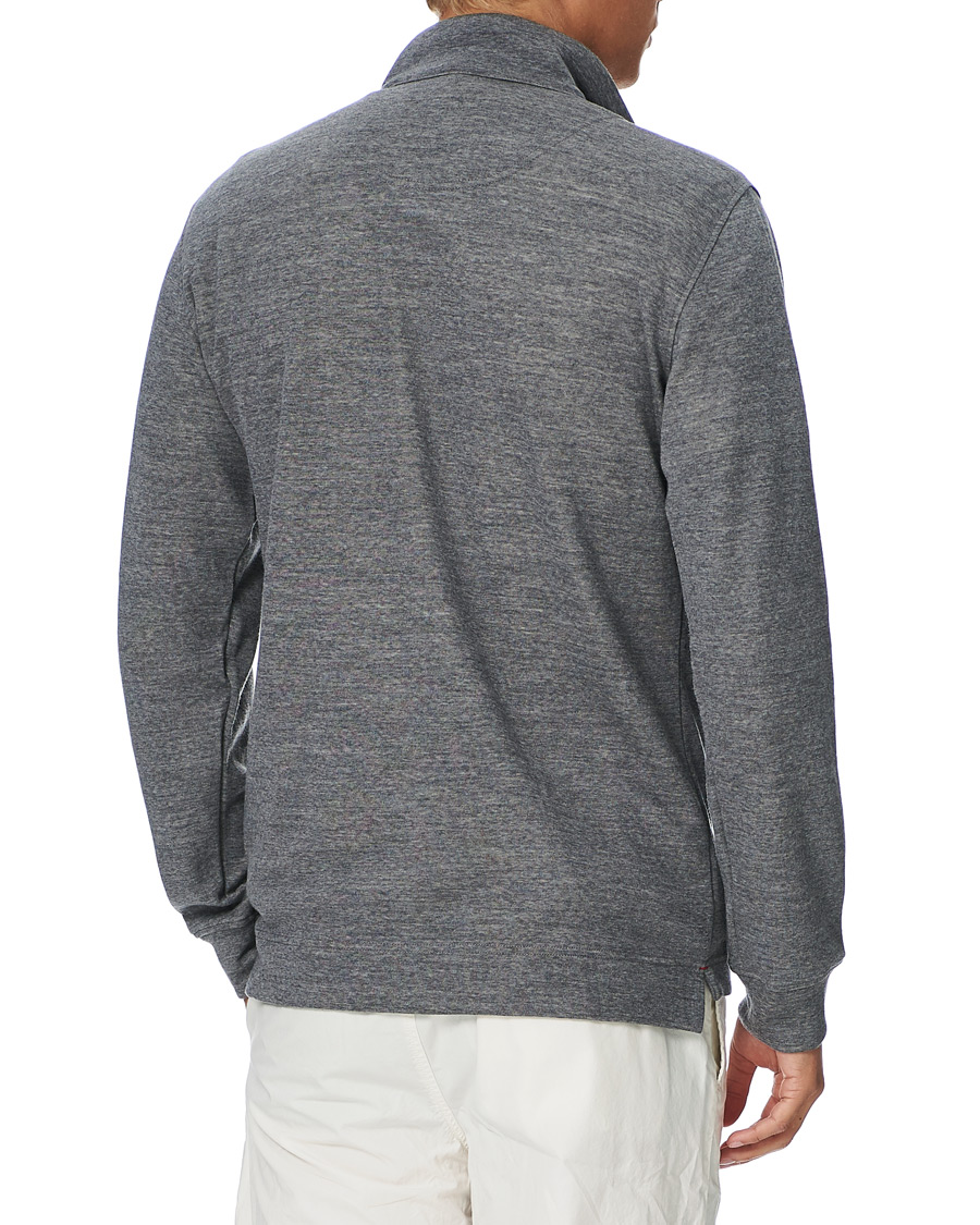 Herren | Pullover | Orlebar Brown | Neilson Double Face Merino Half Zip Storm Grey