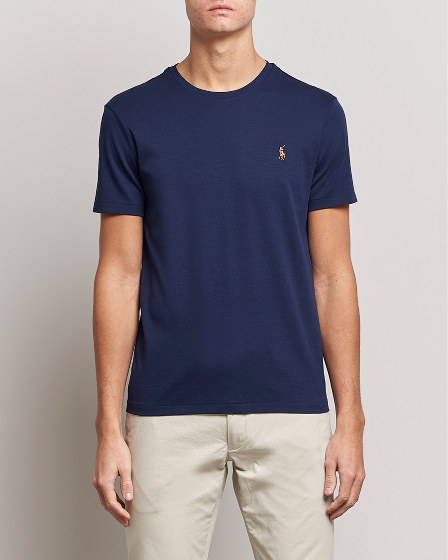 Herren | T-Shirts | Polo Ralph Lauren | Luxury Pima Cotton Crew Neck T-Shirt Refined Navy