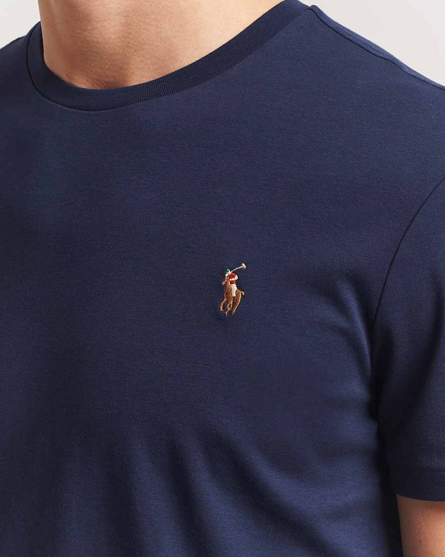 Herren | T-Shirts | Polo Ralph Lauren | Luxury Pima Cotton Crew Neck T-Shirt Refined Navy