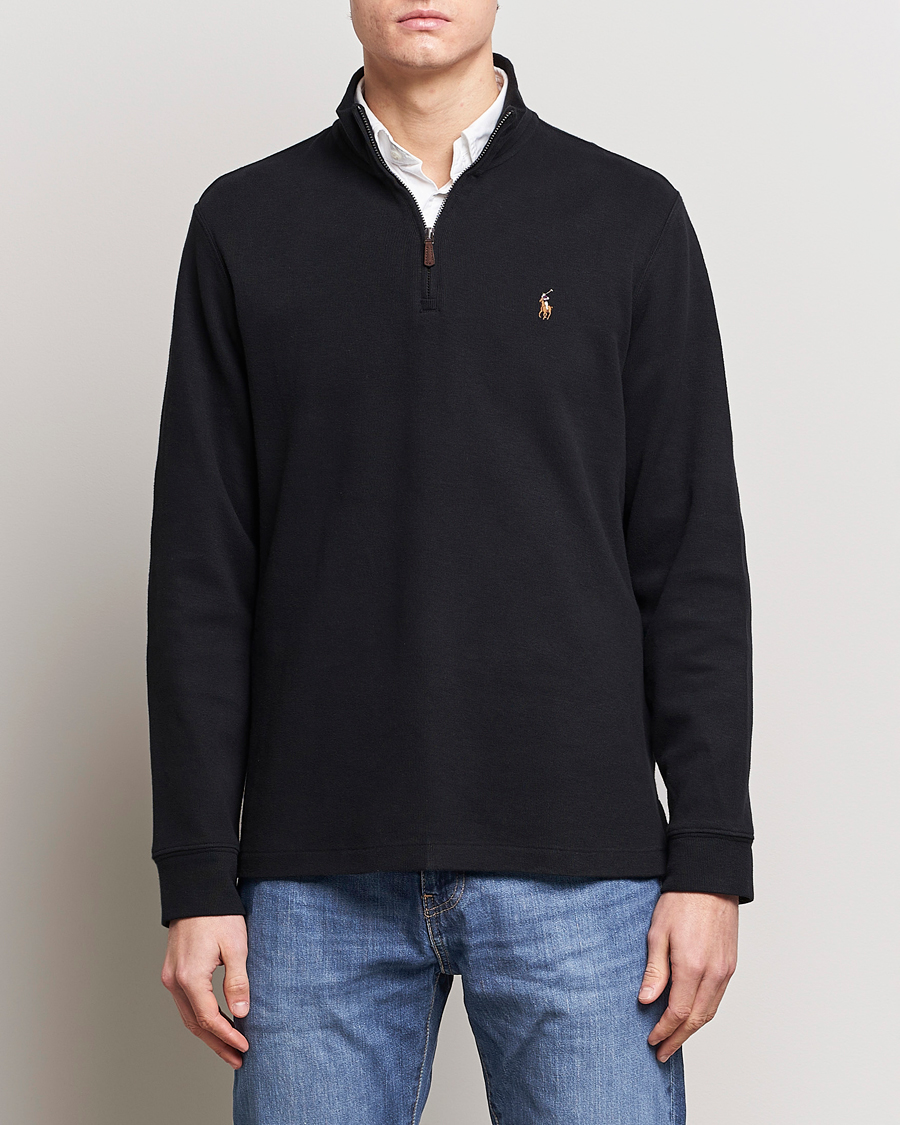 Herr | Tröjor | Polo Ralph Lauren | Double Knit Jaquard Half Zip Sweater Black
