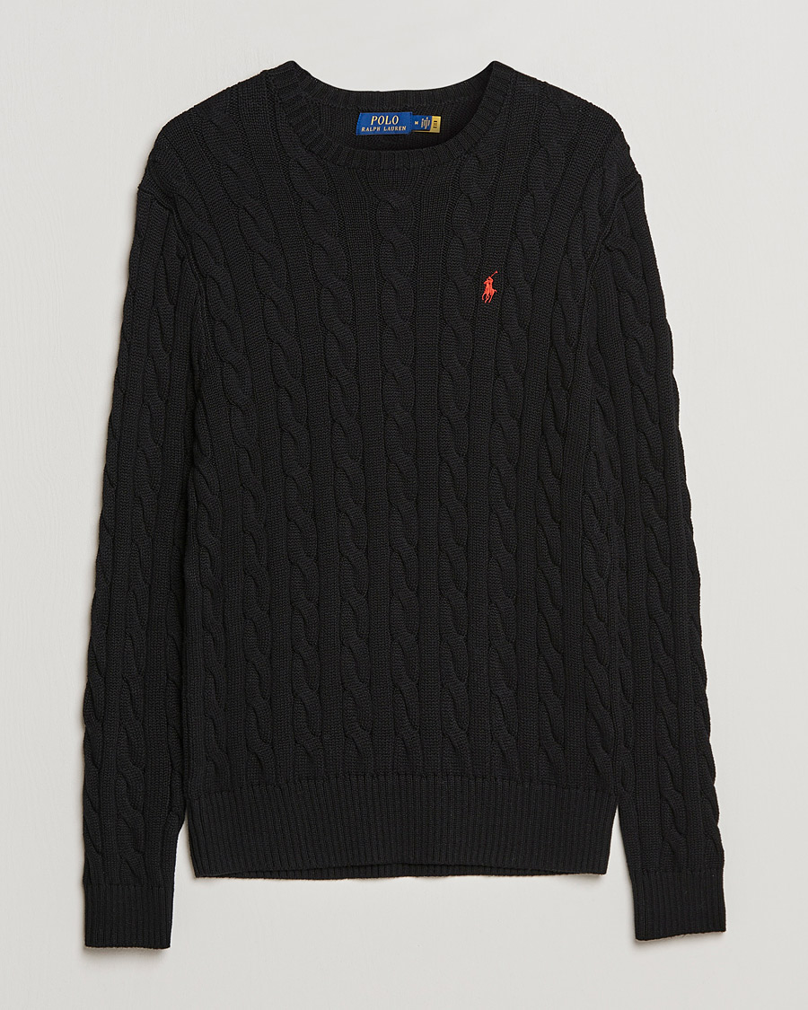 Herren | Pullover | Polo Ralph Lauren | Cotton Cable Pullover Polo Black
