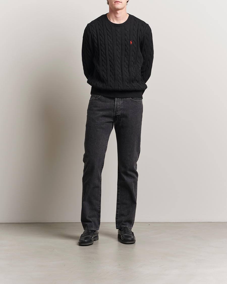 Herren | Pullover | Polo Ralph Lauren | Cotton Cable Pullover Polo Black