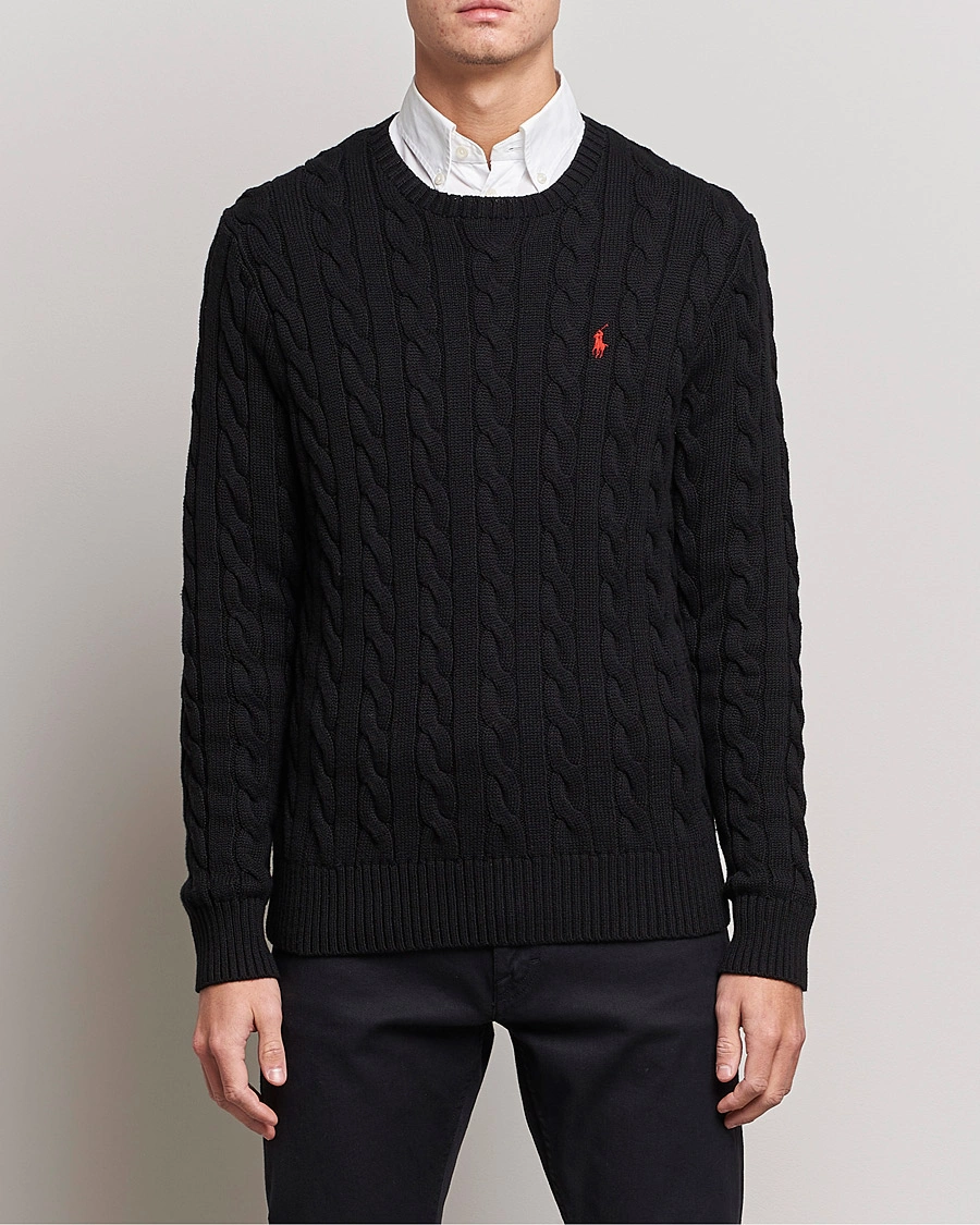 Herren | Sale | Polo Ralph Lauren | Cotton Cable Pullover Black