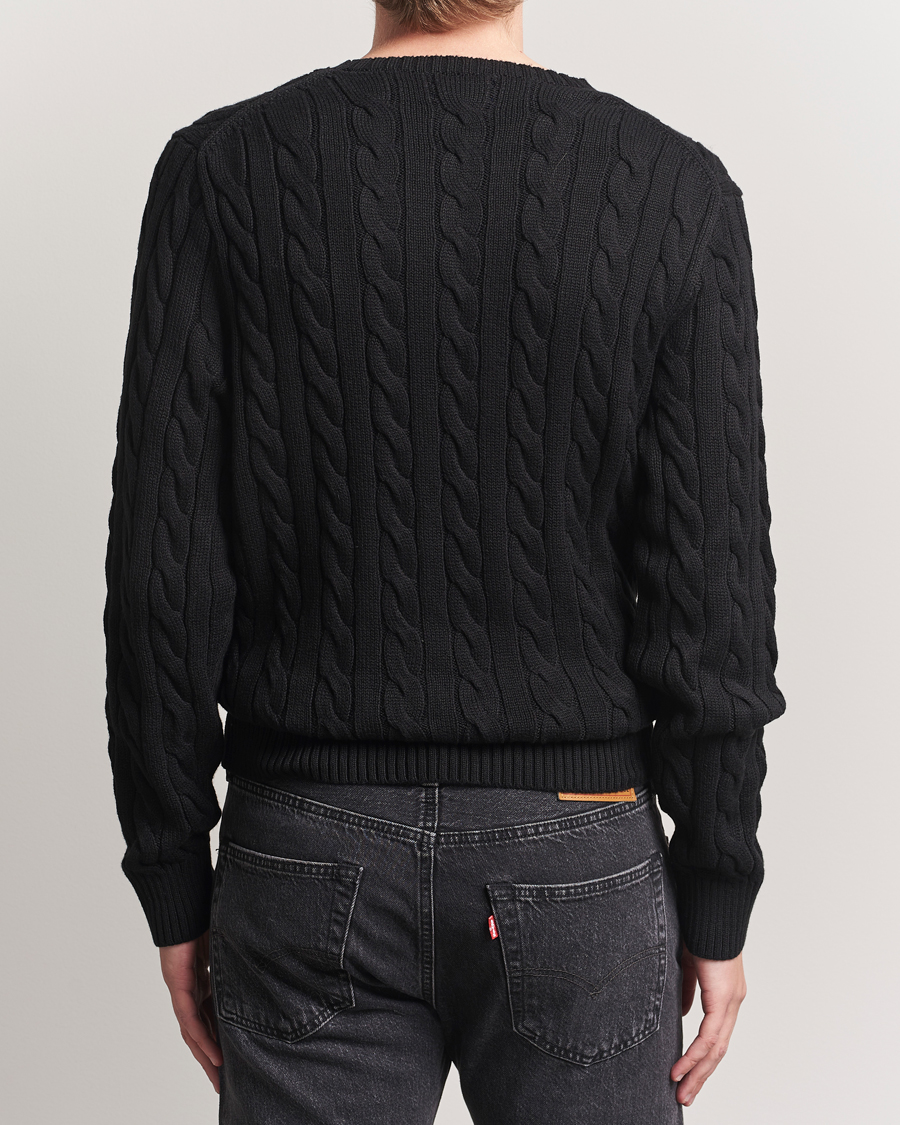 Herren | Pullover | Polo Ralph Lauren | Cotton Cable Pullover Polo Black
