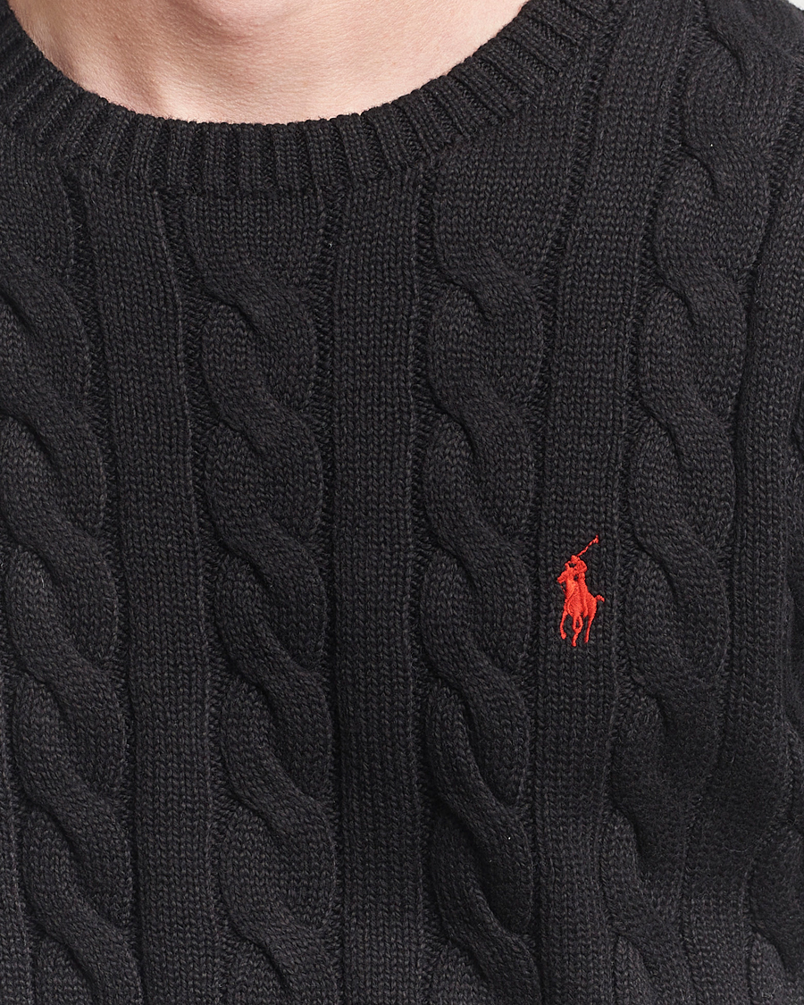 Herren | Pullover | Polo Ralph Lauren | Cotton Cable Pullover Polo Black