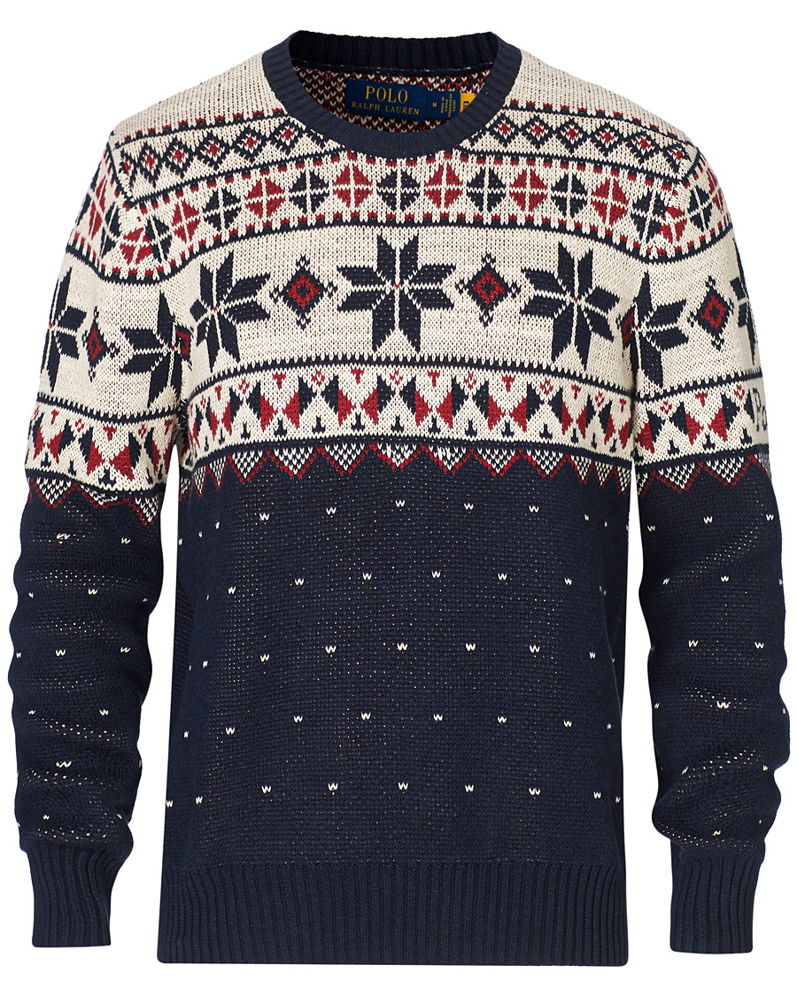 Herren | Pullover | Polo Ralph Lauren | Wool Snowflake Knitted Sweater Navy