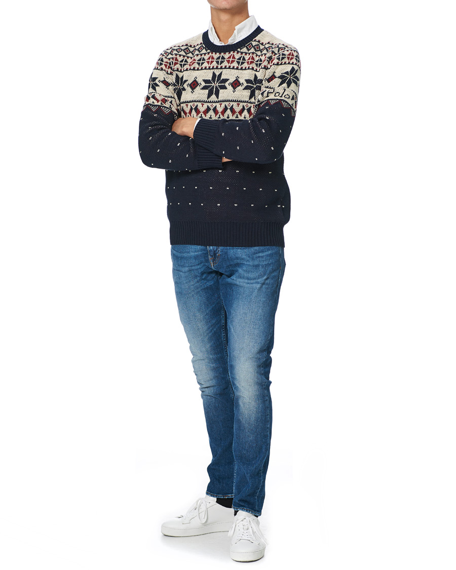Herren | Pullover | Polo Ralph Lauren | Wool Snowflake Knitted Sweater Navy