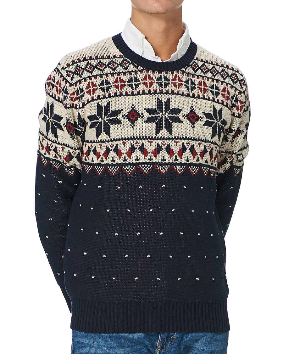 Herren | Pullover | Polo Ralph Lauren | Wool Snowflake Knitted Sweater Navy