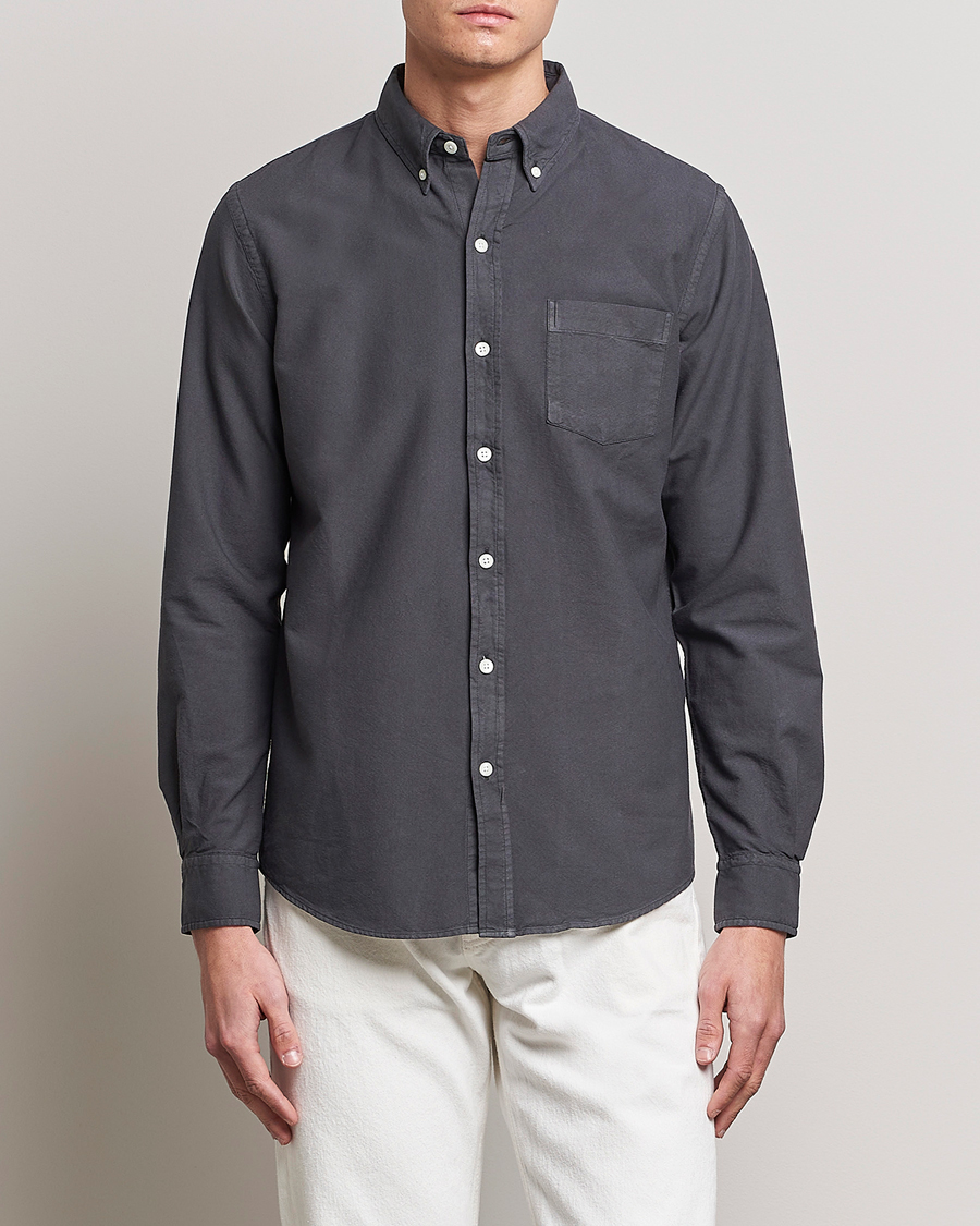 Herren | Freizeithemden | Colorful Standard | Classic Organic Oxford Button Down Shirt Lava Grey