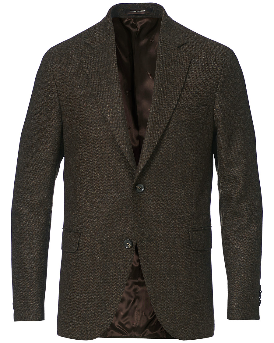 Herren | Sakkos | Oscar Jacobson | Fogerty Moon Herringbone Tweed Blazer Brown