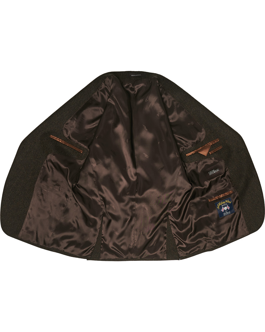 Herren | Sakkos | Oscar Jacobson | Fogerty Moon Herringbone Tweed Blazer Brown