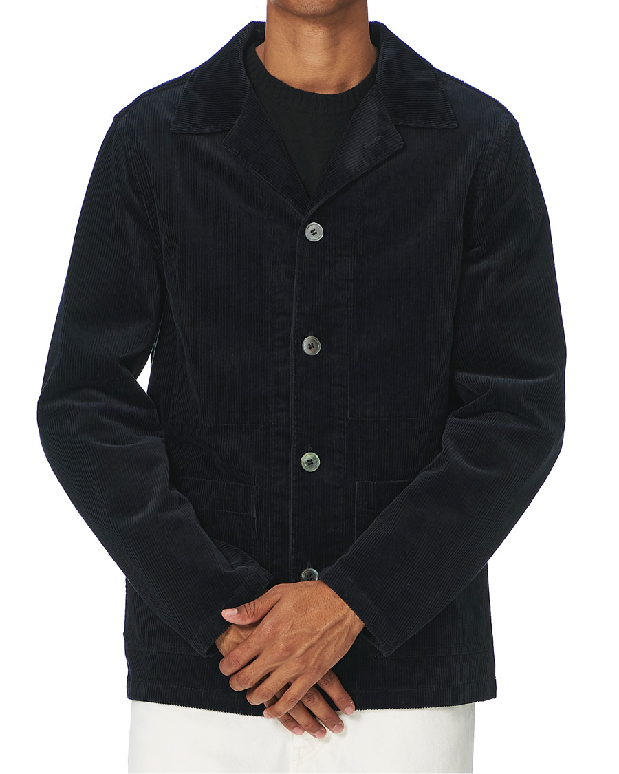 Herren | Jacken | Oscar Jacobson | Hampus Corduroy Shirt Jacket Navy