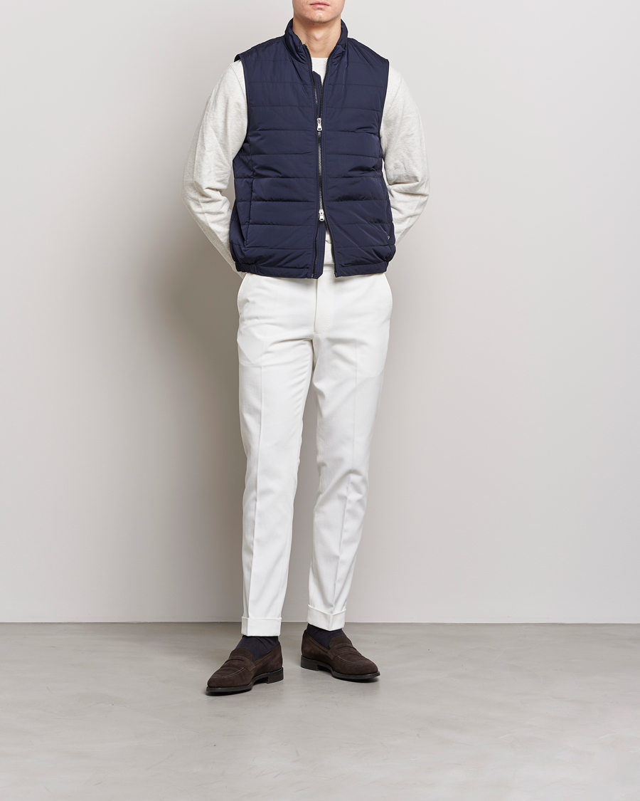 Herren | Hosen | Oscar Jacobson | Denz Brushed Cotton Turn Up Trousers Off White
