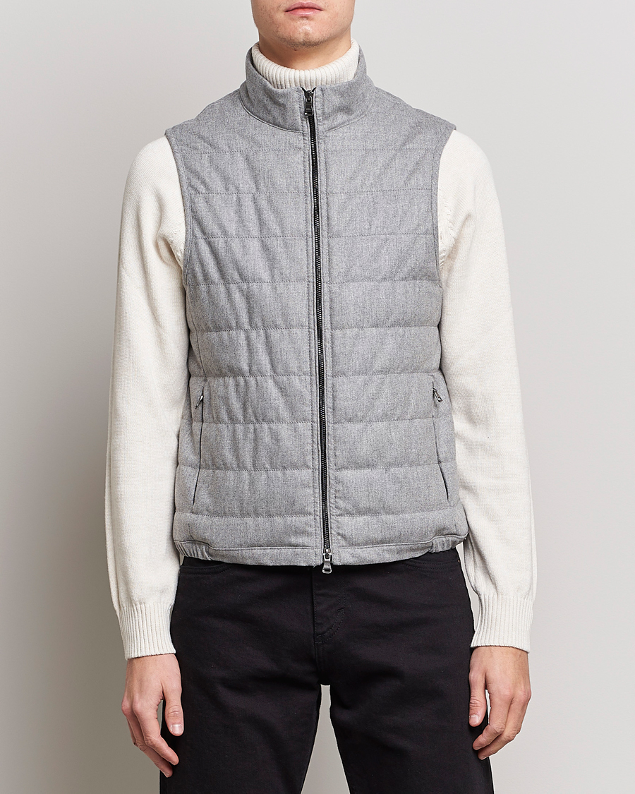 Herren | Jacken | Oscar Jacobson | Liner EVO Flannel Waistcoat Light Grey