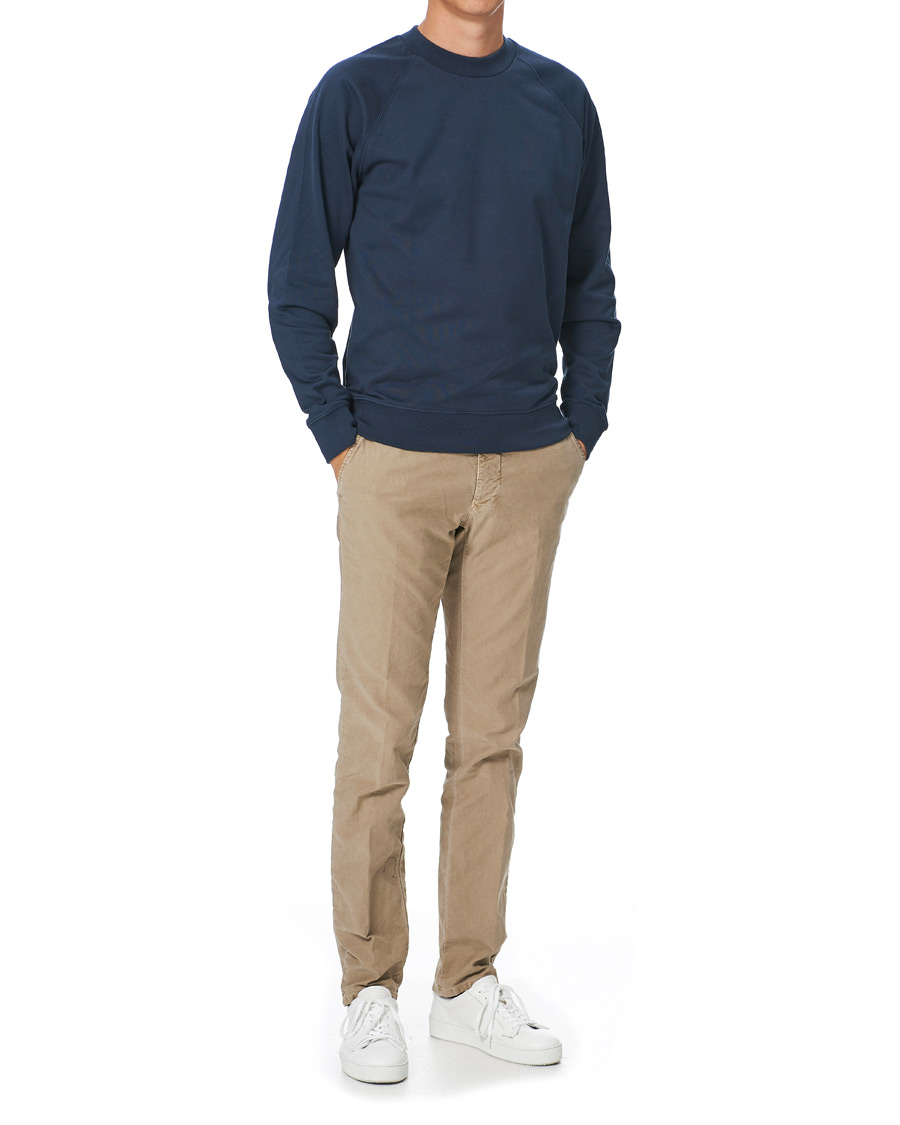 Herren | Pullover | Sunspel | Sea Island Cotton Loopback Raglan Sweatshirt Navy