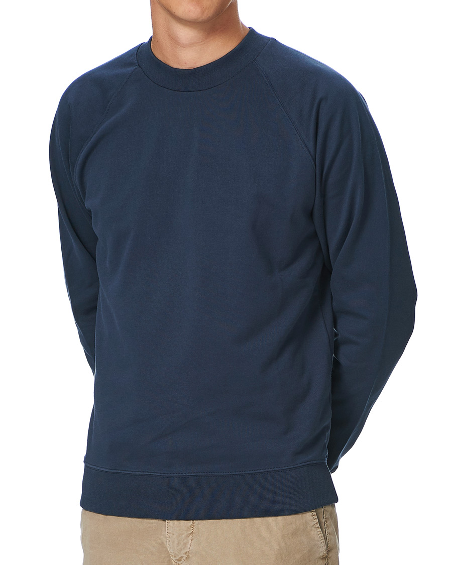 Herren | Pullover | Sunspel | Sea Island Cotton Loopback Raglan Sweatshirt Navy