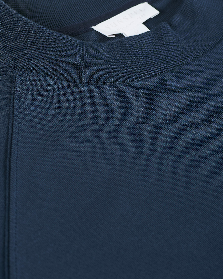 Herren | Pullover | Sunspel | Sea Island Cotton Loopback Raglan Sweatshirt Navy