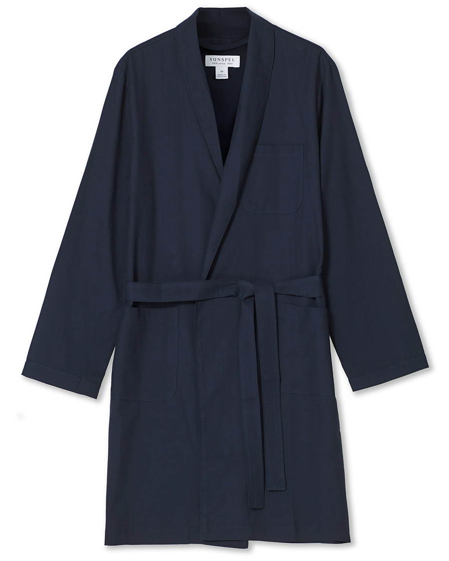Herren | Schlafanzüge & Bademäntel | Sunspel | Cotton Robe Navy
