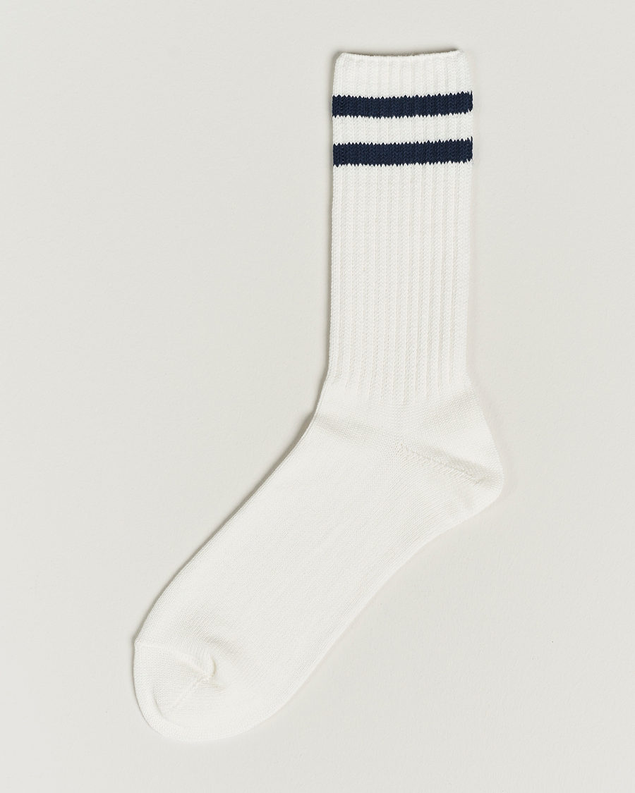 Herren | Unterwäsche | BEAMS PLUS | Schoolboy Socks White/Navy