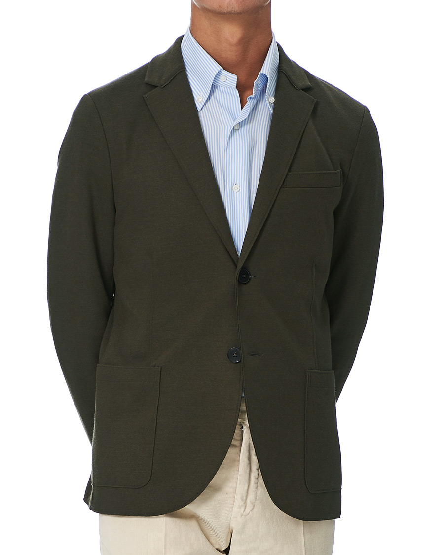 Herren | Sakkos | Harris Wharf London | Two Button Vented Superfine Merino Blazer Moss Green