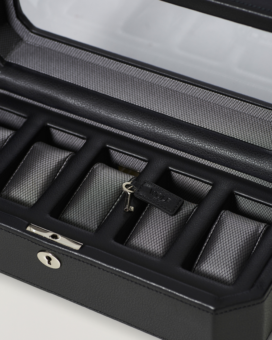 Herren | WOLF Windsor 5 Piece Watch Box Black/Grey | WOLF | Windsor 5 Piece Watch Box Black/Grey