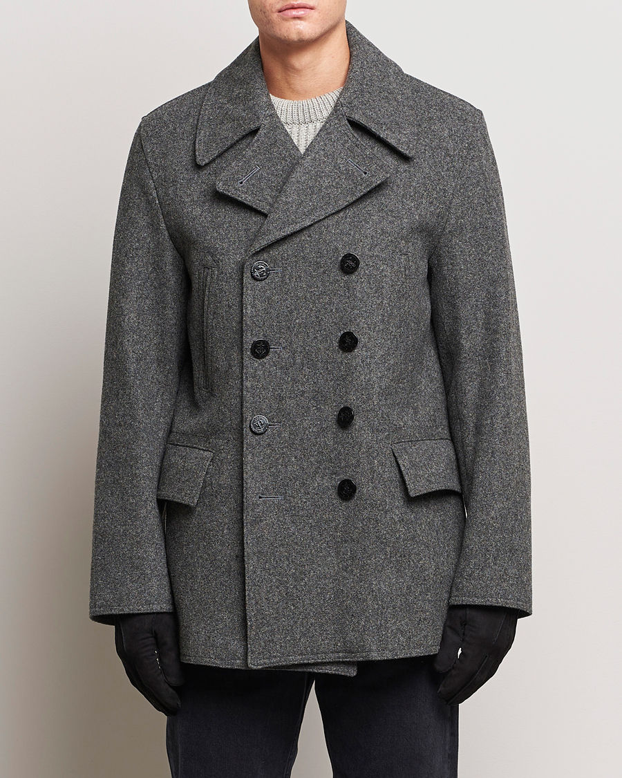 Herren | Jacken | Gloverall | Churchill Reefer Peacoat Grey