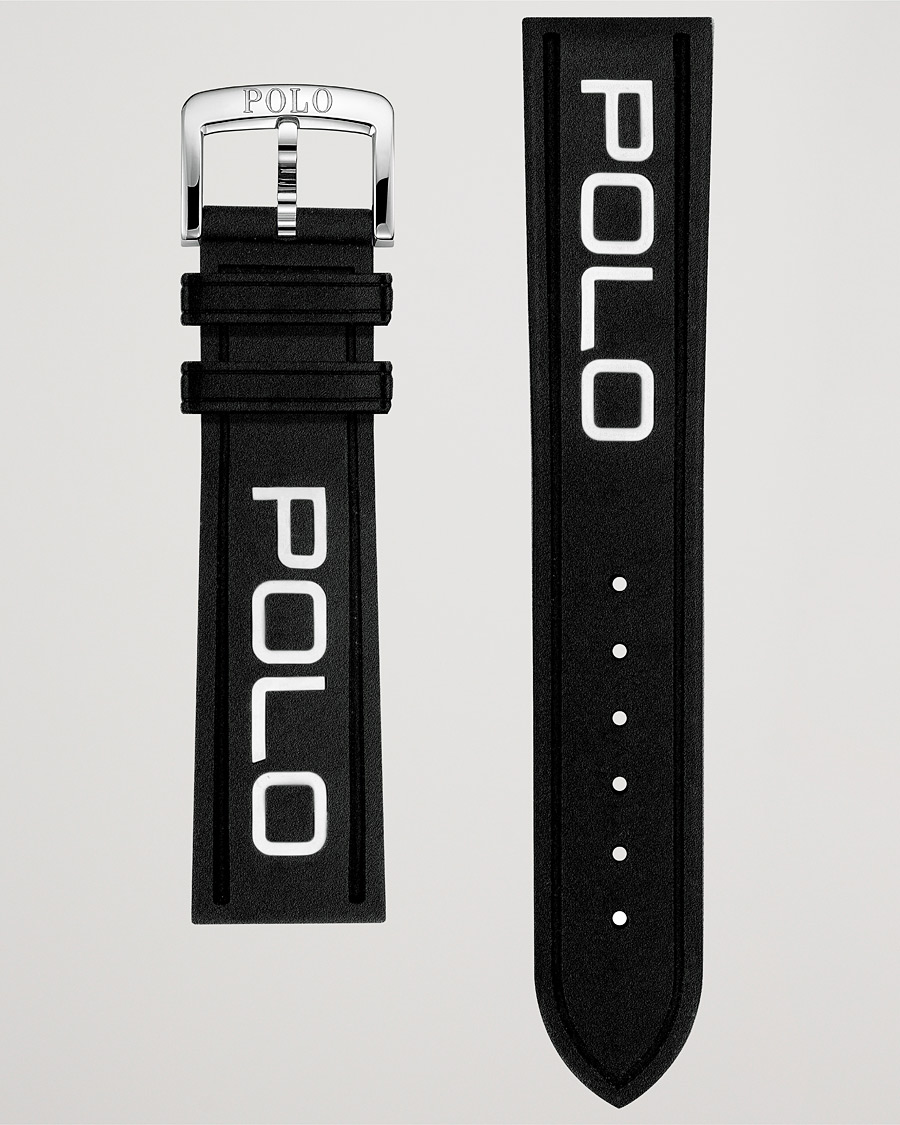 Herren | Polo Ralph Lauren Sporting Rubber Strap Black/White | Polo Ralph Lauren | Sporting Rubber Strap Black/White