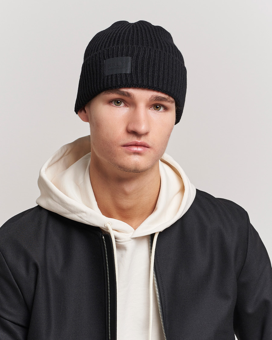 Herren | NN07 Bob Logo Beanie Black | NN07 | Bob Logo Beanie Black