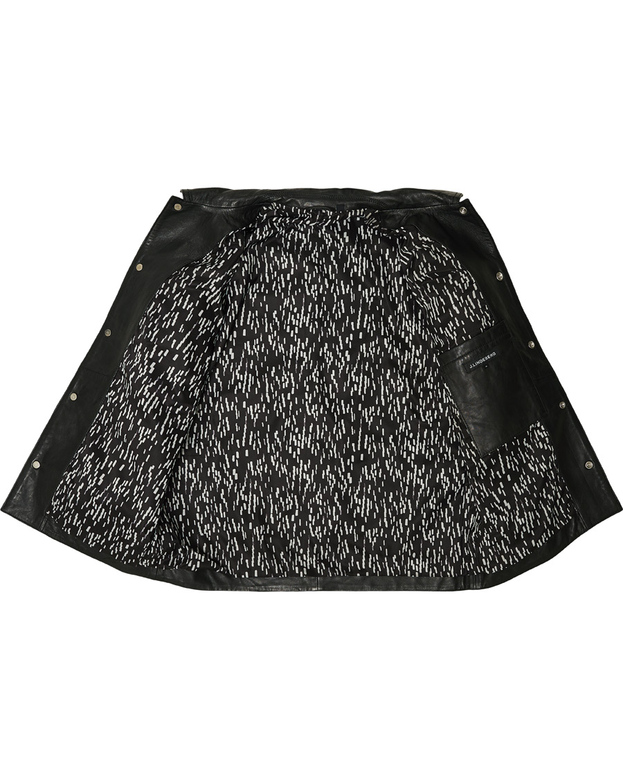 Herren | Hemden | J.Lindeberg | Lenox Lambsnappa Leather Overshirt Black