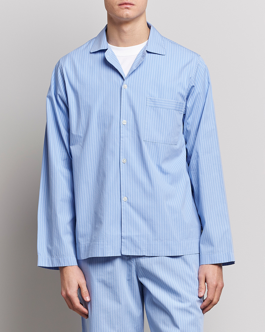 Herren | Für den Entspannten | Tekla | Poplin Pyjama Shirt Pin Stripes