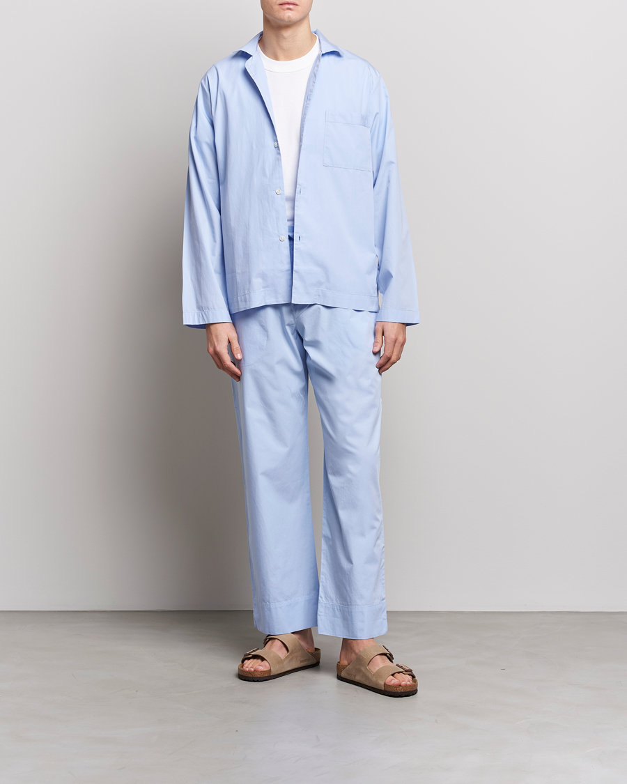 Herren | Schlafanzüge & Bademäntel | Tekla | Poplin Pyjama Shirt Light Blue