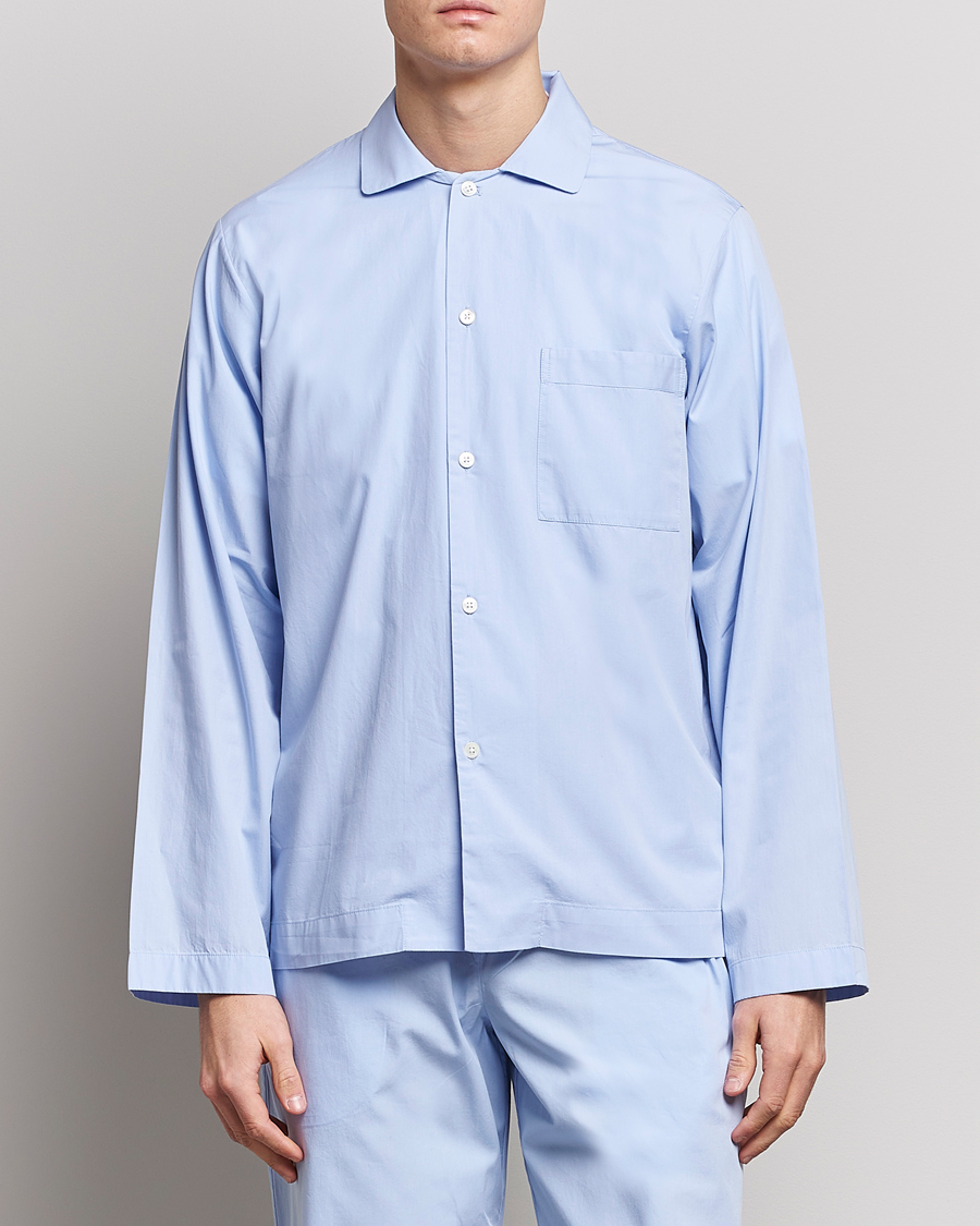 Herren | Pyjamas | Tekla | Poplin Pyjama Shirt Light Blue
