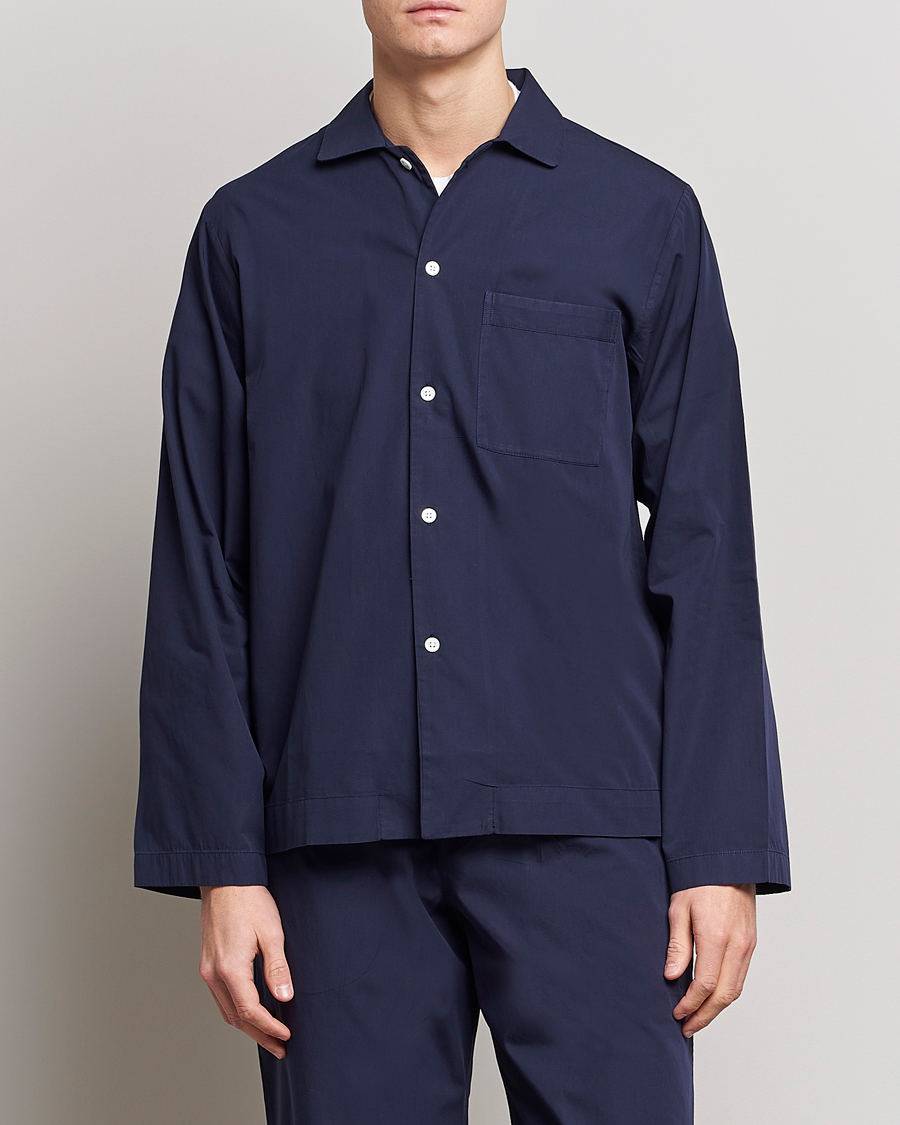 Herren | Pyjamas | Tekla | Poplin Pyjama Shirt True Navy
