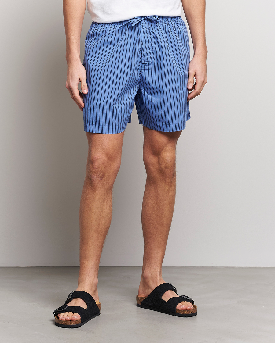 Herren | Pyjamas | Tekla | Poplin Pyjama Shorts Boro Stripes