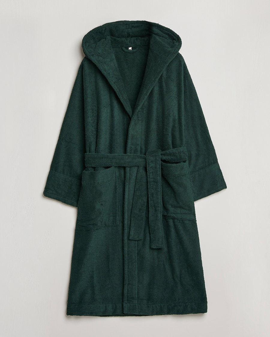 Herren | Schlafanzüge & Bademäntel | Tekla | Organic Terry Hooded Bathrobe Forest Green