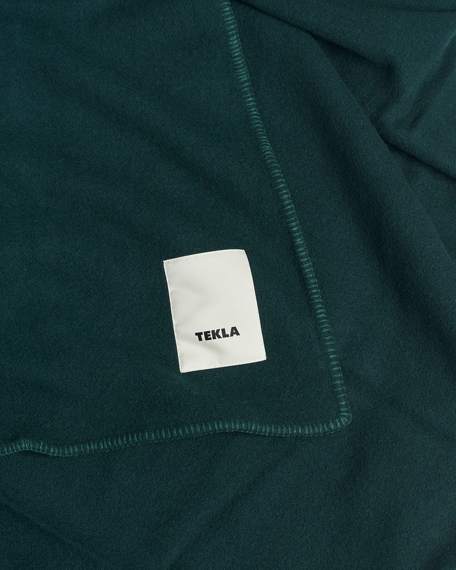 Herren | Tekla Pure New Wool Blanket Dark Green | Tekla | Pure New Wool Blanket Dark Green