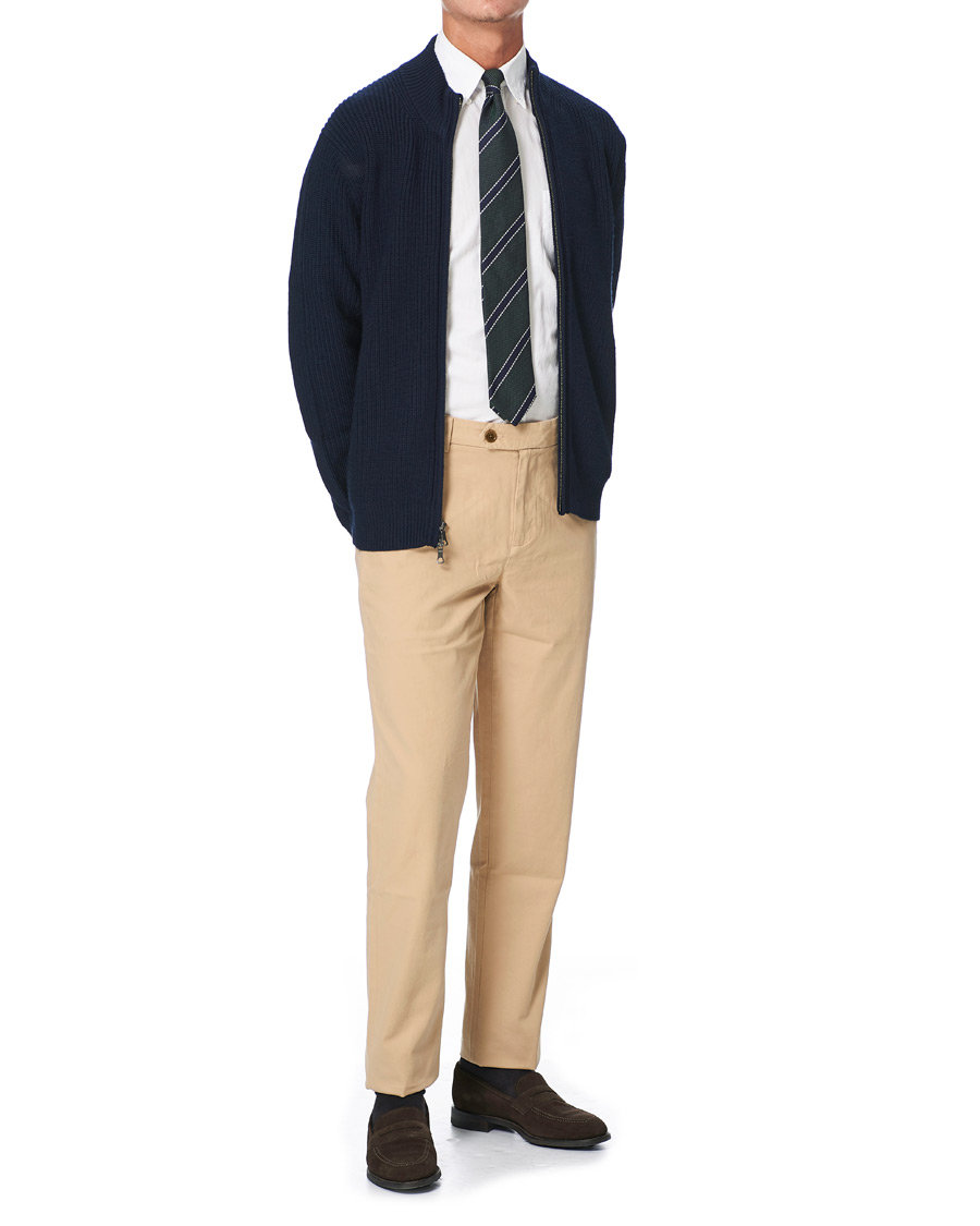 Herren | Pullover | Brooks Brothers | Shaker Stitch Full Zip Navy